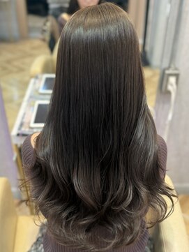 ロンド フィーユ(Lond fille) ◇オリーブグレー韓国風巻きレイヤーカットマロンベージュ銀座