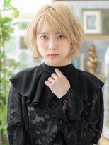 カバーヘア ブリス 大宮西口(COVER HAIR bliss)&nbsp;ダブルカラー/ブリーチ/ホワイトブロンド/小顔ショート/20代g