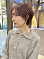 ミィ 浦和(mee)&nbsp;透明感カラー ボブ 前髪 ショート カラー ブリーチ&カラー