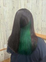 ワッツアップ 下北沢(What's up) インナーカラー グリーン カラートリートメント