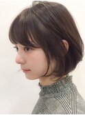 大人かわいいフリンジウェーブボブ＃前髪＃ココアブラウン