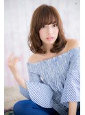 女子力！ニュアンスカラーくせ毛風ゆるふわくびれミディb1