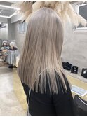 ハイトーングレージュグレーベージュダブルカラーケアブリーチ