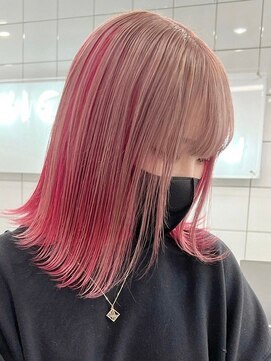 ウィコ 新宿(WICO) ピンクベージュインナーレッド新宿駅イメチェンチェリーブラウン