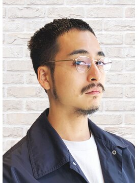 オールデイハローズ(ALL DAY HELLO'S) 30代黒髪ベリーショート束感短髪刈り上げビジネス【河原町】