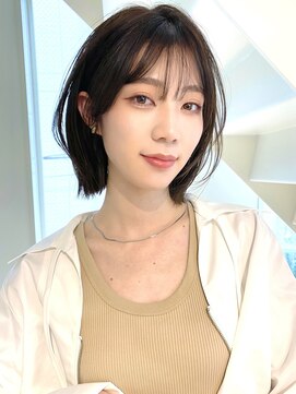 アンク(ank) 大人可愛い20代30代40代小顔ウルフレイヤーボブ丸みショートボブ