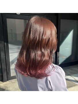 ミル(1001 mille) ピンクカラー/裾カラー/ピンクベージュ/ミディアムヘア