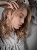 透明感ホワイトブロンドイメチェンかきあげロングv戸頭20代30代
