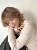 ハイトーンベージュ/ミルクティーベージュ/外ハネボブ