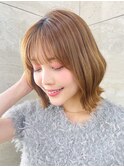 ボブ/ブリーチなし/髪質改善/くすみベージュ/韓国ボブ/立川ボブ