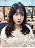 ミニウルフレイヤーカット顔周り前髪韓国ミディアムロング北千住