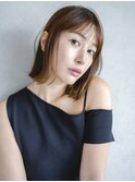 顔周りレイヤー韓国ヘア美髪くびれヘアミディアム_F40156