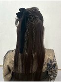 袴ヘア カチモリハーフアップ