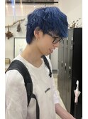 ブルー/ダブルカラー/メンズカット[札幌美容室LINDA]