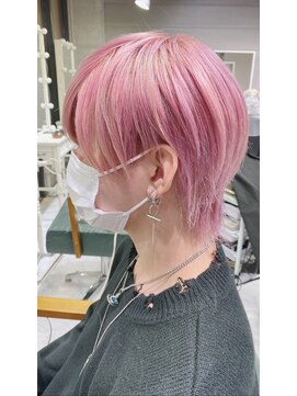 デイズ(days) ピンクベージュマッシュウルフショート/ブリーチデザイン原宿