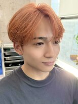 サンクマーケット 渋谷(cinq MARKET) 渋谷メンズブリーチカラーミルクティーベージュセンターパート