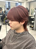 オーバルバイアピッシュ(OVARL by apish)&nbsp;Wカラー/ブリーチカラー/メンズカット/韓国ヘア/ワインレッド