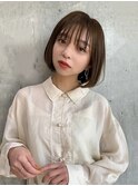 内巻きボブ韓国ボブシースルーバング