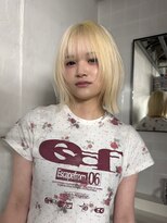 パーク(PAAQ) ダブルカラー&ブリーチ/レイヤーハッシュボブ/ホワイトブロンド