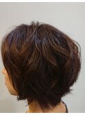 【30代】無造作グラデ×ポイントパーマ