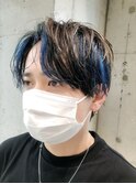 guest hair スペシャルハイライトアクリルブルーショート