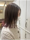 ピンク裾カラー