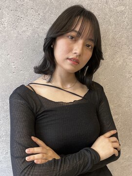 アース 三軒茶屋店(HAIR&MAKE EARTH) 三軒茶屋_レディース_ミディアム_黒髪_ボブ_エギョモリ_韓国巻き