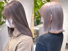 リムレスバイサンク 万代 新潟駅(LIMLESS by cinq)の雰囲気（#色落ちも綺麗なミルクティーグレージュ*(ケアブリーチカラー)）
