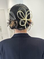 ガーデンヨコハマ(GARDEN YOKOHAMA) ヘアアレンジ カチモリ タイト 金箔 成人式 振袖 お呼ばれ 水引