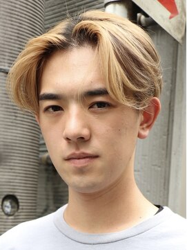 ヘアカロン 熊本本店(Hair CALON) メンズカラーローライトハイライト前下りセンターパート熊本下通