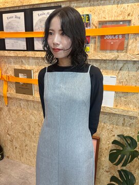 ジュール(JOULE'S) 黒髪×顔まわりウルフパーマ＊