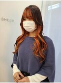 インナーカラー/オレンジカラー/SHEERalun新小岩店