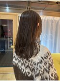 レイヤーカット ブリーチ無し ベージュブラウン
