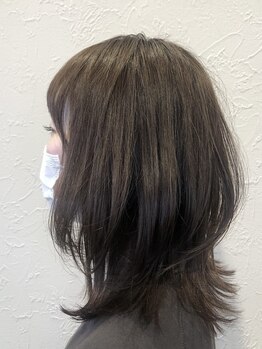 アルバヘアー(alba hair +)の写真/【京橋】髪のダメージを最小限に抑えたカラーでツヤ感UP！気になる白髪をカバーしながらオシャレも楽める◎