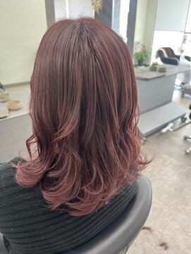 ガルボヘアー 桟橋店(garbo hair) ピンクブラウン トリートメント レイヤーカット カワイイ