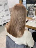 ミルクティーベージュハイトーンブリーチピンクベージュロング