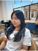 くびれヘア/髪質改善/縮毛矯正/レイヤーカット/韓国/顔周り