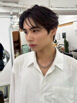 ポーチバイハニー オモテサンドウ(PORCH by HONEY omotesando)&nbsp;センターパート/サーフカール/曲がる縮毛矯正/ブルーブラック3