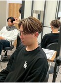 アップバングセンターパートツイストスパイラルバレイヤージュ