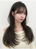 顔周り　前髪　 レイヤーカット　韓国ヘア　透明感カラー &nbsp;&nbsp;