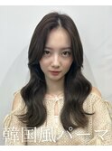 コテ巻き風パーマ /韓国風パーマ/オリーブベージュ/レイヤー