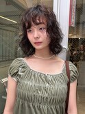 小顔ミディアムパーマミディアムデジタルパーマボブパーマ前髪