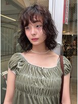ノラ シブヤ(NORA)&nbsp;小顔ミディアムパーマミディアムデジタルパーマボブパーマ前髪