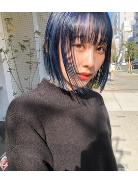 ラパンセヴェール(LA PENSEE VERT) ブルーカラー×ミニボブ