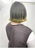 【Anli☆岩瀬萌】ネオンイエロー 裾カラー 切りっぱなしボブ