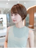 20代30代大人かわいい丸みショートナチュラルカラーイメチェン