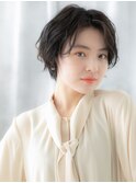 モカブラウンフレンチカジュアルショートボブp小山20代30代40代