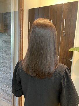 レアワンハナレ センター北美容院(lea/1 HANARE) 柔らかいアッシュベージュ×セミロング