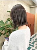 切りっぱなしボブ/グレージュ/20代30代yr84