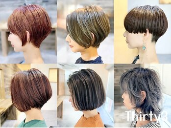 サーティースリー(Thirty3)の写真/白髪をカバーするだけではなく、楽しむ"脱白髪染め"。髪と頭皮に優しい薬剤で、あなたの理想が叶います♪